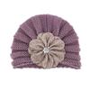 European & American Children's Knitted Woolen Hat with Flower - Warm Baby Hat for Autumn & Winter
