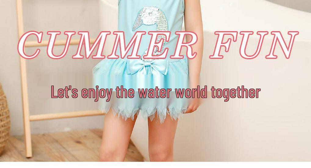 Korean Style Cartoon Girls' Quick-Dry Two-Piece Swimsuit for Kids