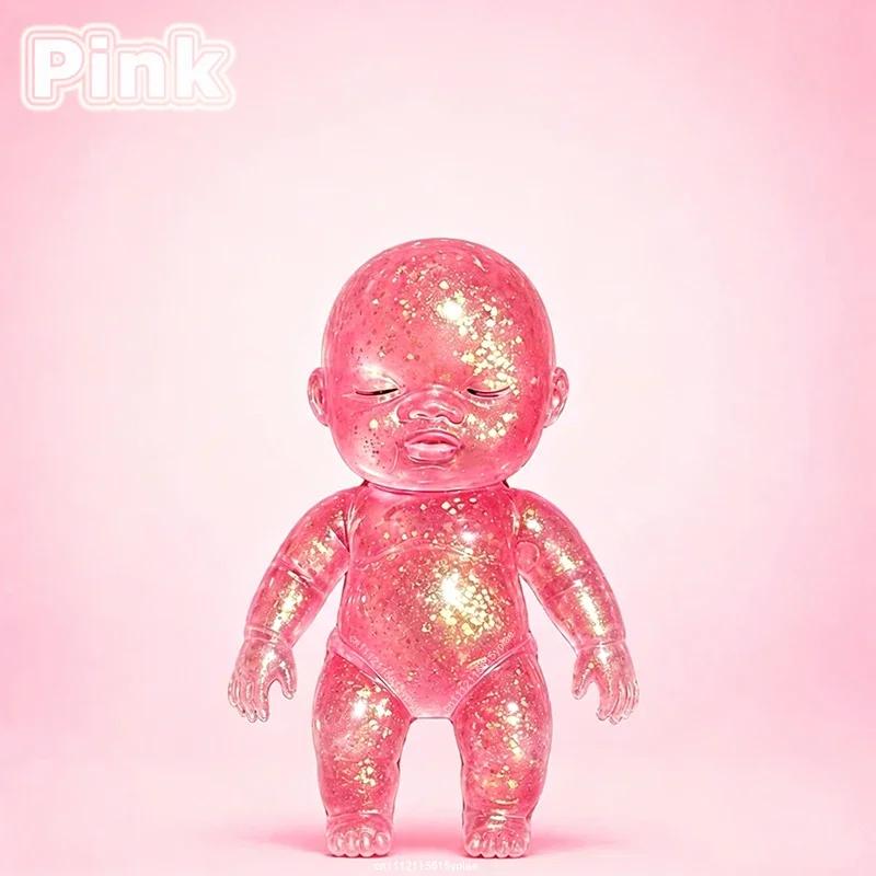 Nieuw Anti-Stress Knijpspeeltje Schattige Babyvorm Stressverlichtend Speelgoed Glanzend Squishy Baby Rekbaar Langzaam Rijzend Speelgoed Voor Vrienden Cadeau roze