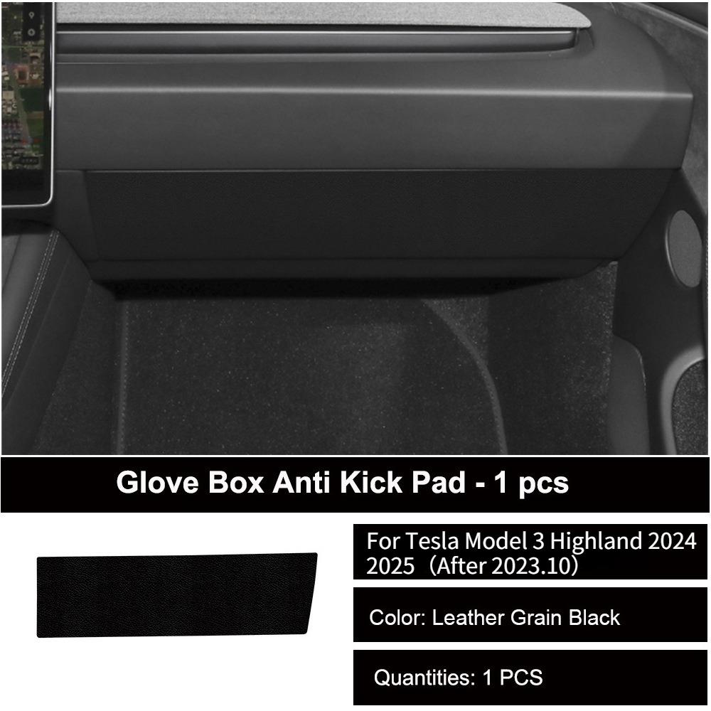 For Tesla Model 3 Y 2026 Car Door Anti-kick Mat Panel Leather Carbon Fiber Interior Glove Box Protective Sticker Car Accessories