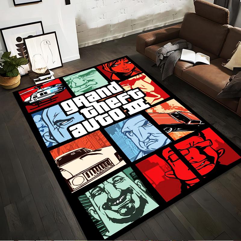 Grand Theft Auto III Graphic Design Rug Non-slip rug suitable for living room and bedroom sofas.