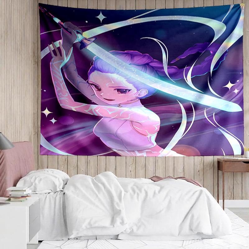 Kpop Hunter6 Tapestry for Bedroom Aesthetic Classroom Tapestries Wall Hanging for Living Room Dorm Office,Ideal Creative Gift