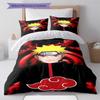 Naruto Cloud Power Pattern Bedding Quilt Set Quilt Cover Pillowcase Home Birthday Gift(1 * Duvet Cover + 2 * Pillowcase, Without Core)
