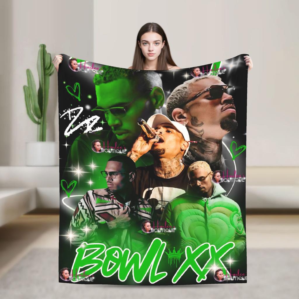 Warm Blanket Travel Chris Brown Breezy Bowl XX Bedding Throws Flannel Bedspread For Outdoor Novelty Sofa Bed Cover