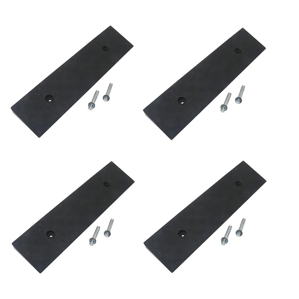 4Pcs Set slope pad Road signs Deceleration zone Step Slope Plastic Slope Wheel anti-skid ramp Courtyard step pad Car washing 4 Pcs Set