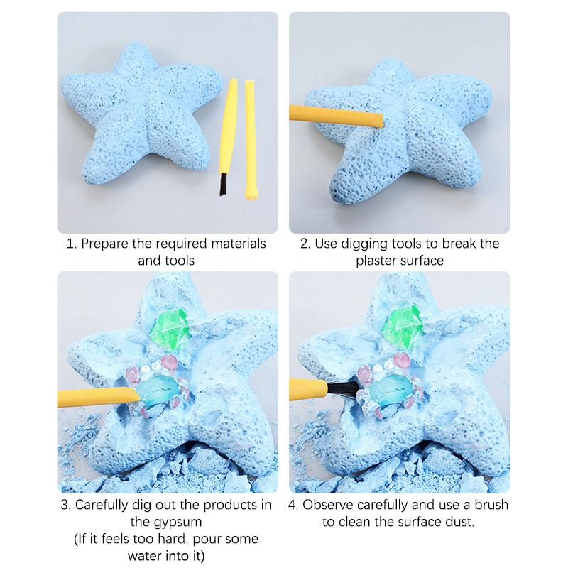 

Набор для раскопок драгоценных камней в виде морской звезды, игрушка для археологических раскопок, детский научный набор, игрушки ручной работы для мальчиков и девочек, подарки