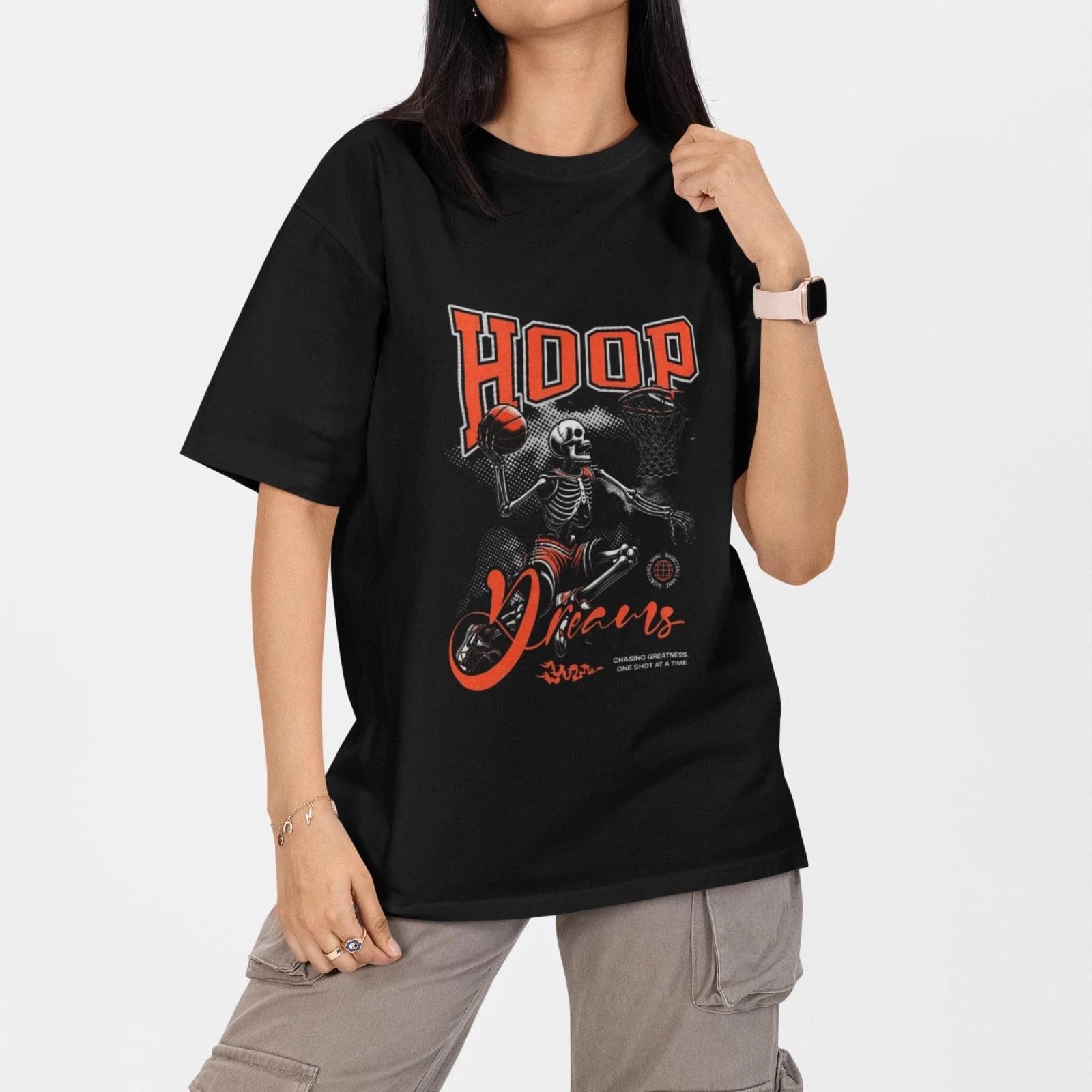 Basketball Skeleton T Shirt Hoop Dreams Street Style Sports Graphic Tee XS