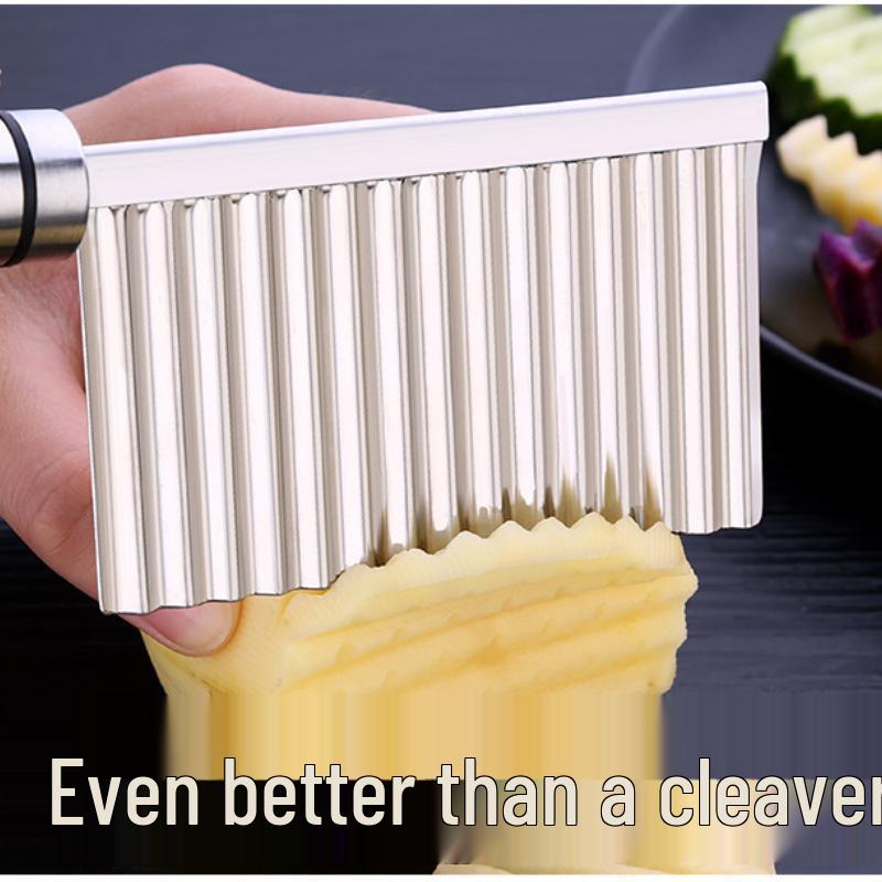 Stainless Steel Wavy Knife: Wolf Tooth Kitchen Vegetable Cutter for Fancy Potatoes