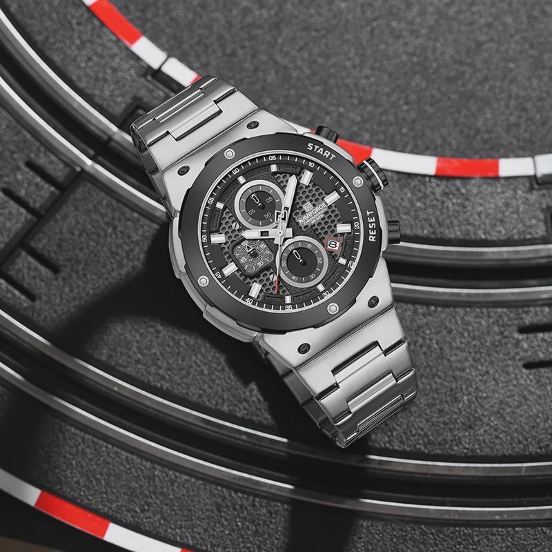 Man Quartz Watch Luxury Luminous Chronograph Wristwatch Stainless Steel Waterproof Men Date Calendar Clock