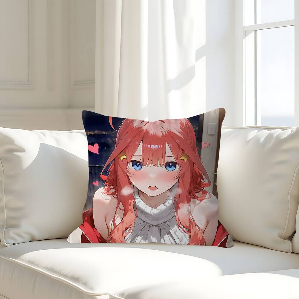 

Аниме Н-Накано-Ицуки Наволочка для подушки Дюймы Декор фермерского дома Домашние наволочки для диванных подушек для украшений 16x16Inch
