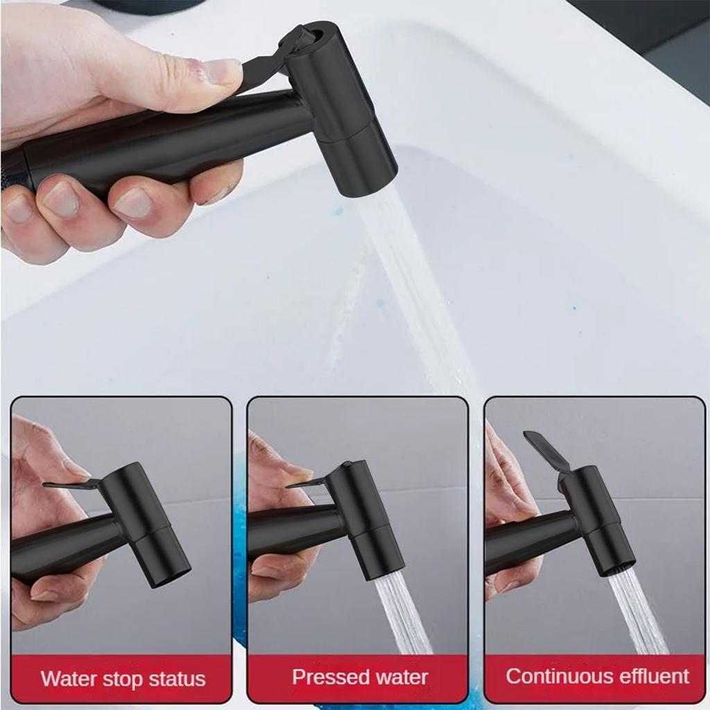 Toilet Bidet Sprayer Gun Set 304 Stainless Steel Handheld Faucet Spray With 1.5M Flexible Hose Bathroom Shower Self Cleaning