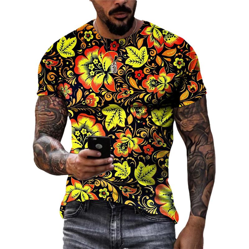 

Мода Новые Ретро Национальный Стиль Графические Футболки Летние Тренды Мужская Повседневная Уличная Одежда Индивидуальность Harajuku Принт О-образный Вырез Футболки Топы S