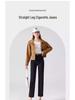 Petite High Waist Slimming Black Cropped Straight Leg Jeans for Women - Early Spring 2025 Collection