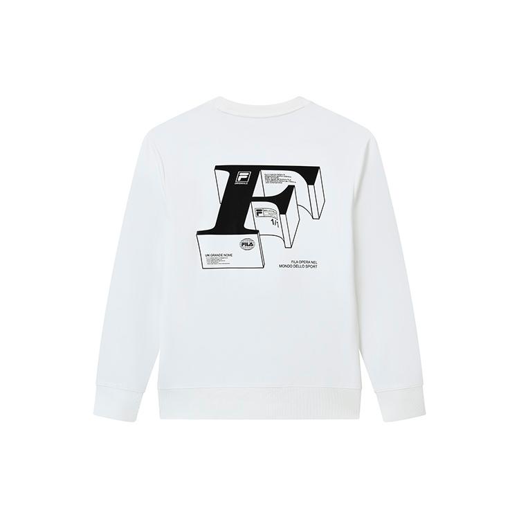 New FILA Sweatshirts Men's Nitrifying White F51M239203F-WT