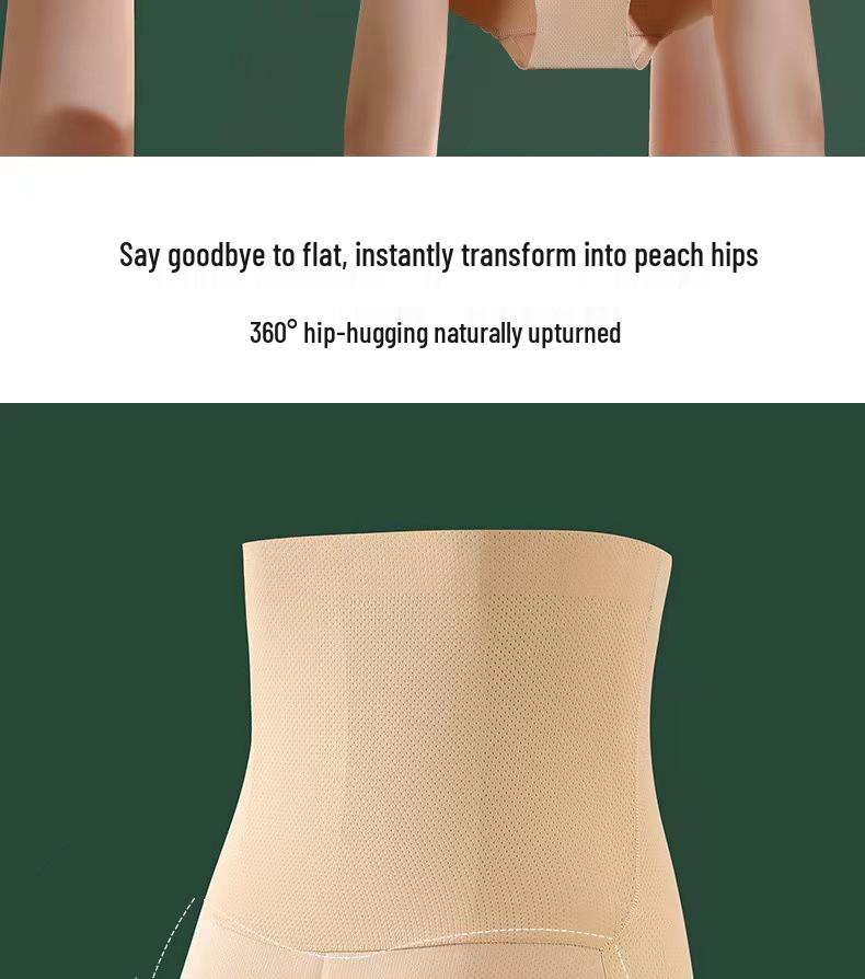 High-Waist Seamless Padded Buttocks Enhancer with Breathable Abdomen Support for Women