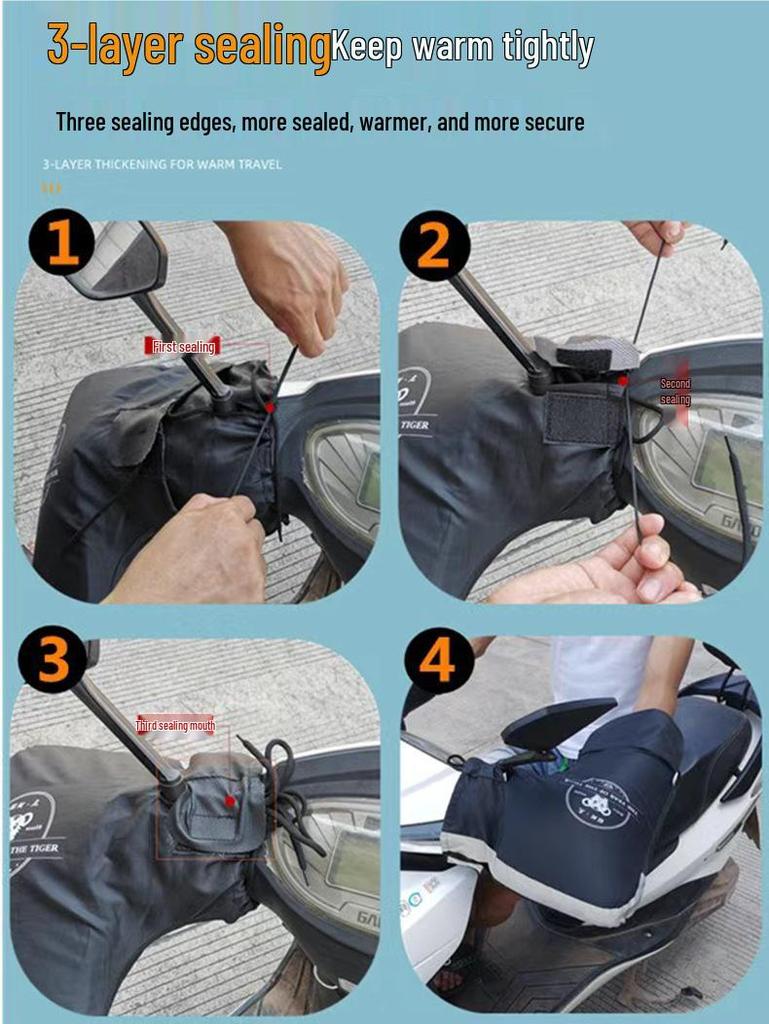 Warme, winddichte elektrische Motorrad-Lenkerhandschuhe mit Samtfutter zum Kälteschutz