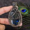Natural Azurite Gemstone Handmade Copper Wire Wrap Gift Pendant 3.59 m4W90