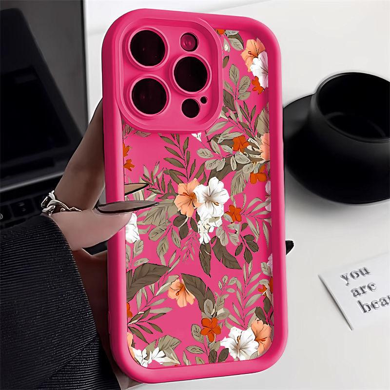 Retro small flower for iPhone17PorMax mobile phone case 14 Apple 13 fine hole 12/15 all-inclusive soft case