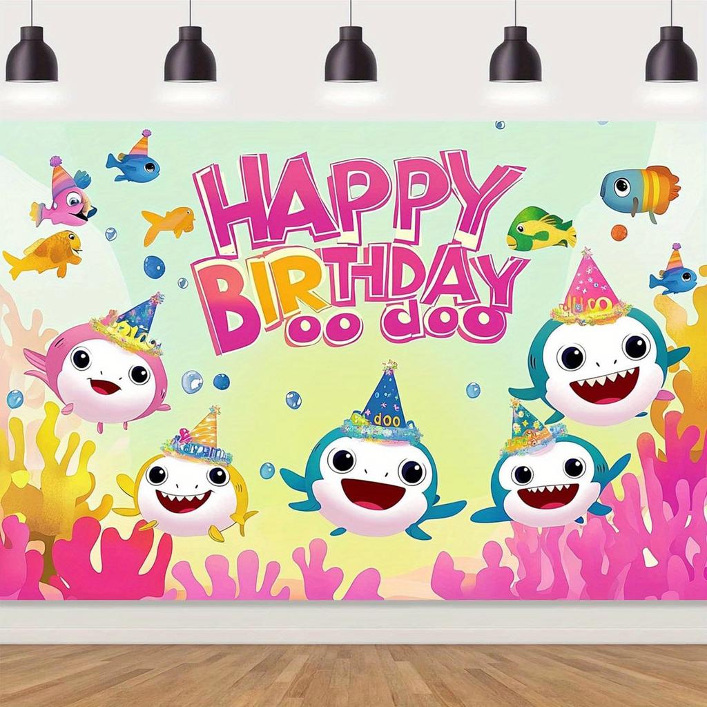 A Cartoon Underwater World Fish Themed Photography Background Suitable for Birthdays Holidays and Parties