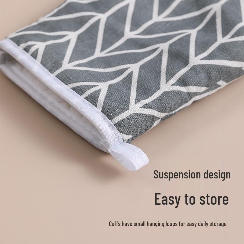 Thickened Plaid Heat-Resistant Cotton Linen Oven Gloves