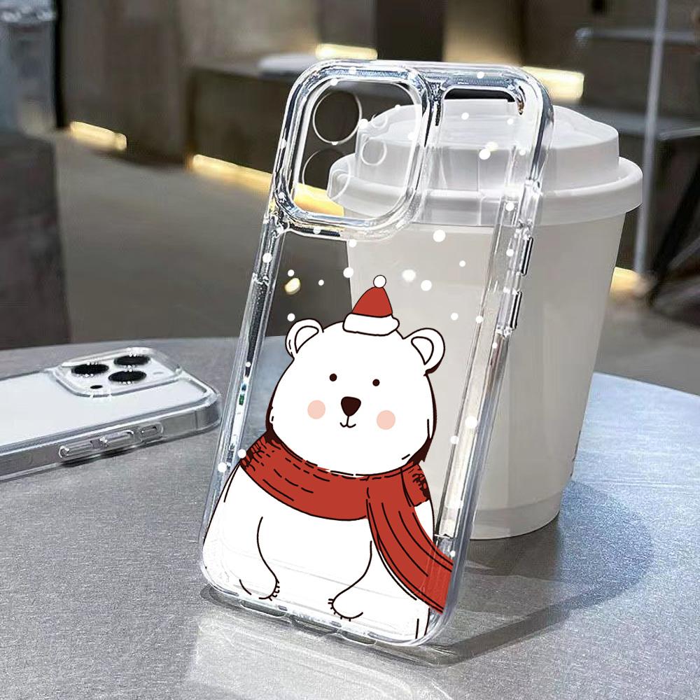 

Рождественский чехол для iPhone 11 13 XR 15 Pro Max 12 16 Pro Max для iPhone 14 7 8 Plus XS Max Samsung A15 A55 A05 Redmi 12 13C 13 Huawei Mate 30 40 Samsung S24 ULTRA чистый