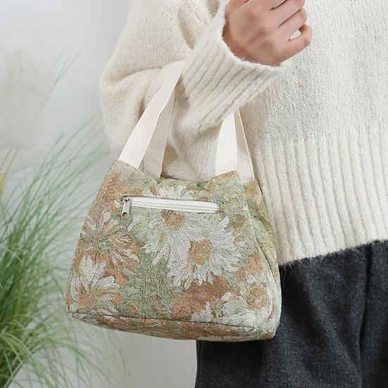 Waterproof Lunch Bag Stylish Floral Lunch Tote Portable Lunch Box Carrier for Women Commuting Picnic Camping