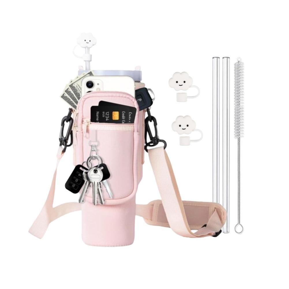 

Сумка-чехол для бутылки для воды 40 унций с регулируемыми ремнями, неопреновый держатель для бутылки, чехол для стакана Stanley Quencher