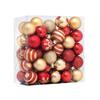 50 Pcs Mini Red Christmas Balls Ornaments Set Shatterproof Lightweight Glitter Hanging Balls Xmas Pendant