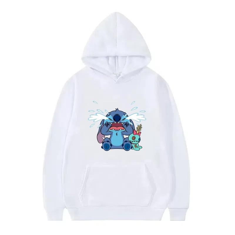 Disney Stitch Pattern Women Hoodies Fashion Sporty Y2k Loose Grey Tops Clothing Pullovers Ladies Cheap Hoodies Sweatshirts