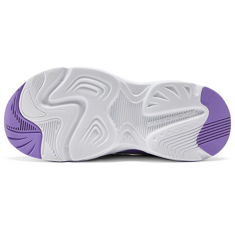 Skechers Girls Synthetic Leather Versatile Low-Top Casual Shoes Kids sneaker White Purple 319250L-WLPR