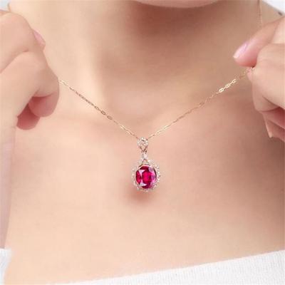 Vintage Lady Rose Gold Chain Necklace Girls Jewelry Top Quality Silver 925 Girls Crystal Green Pendant Necklace Female Choker
