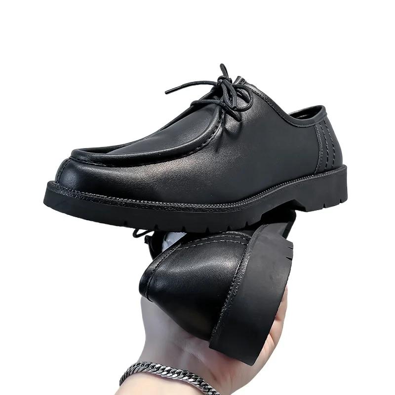 Fashion Business Dress Men's Leather Shoes Luxury Designers Youth Korean Version Of British Black Casual Small Leather Shoes