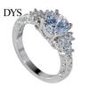 Gemstone Luxury Cubic Zirconia Inlaid Women Engagement Bride Wedding Party Ring Jewelry Gift