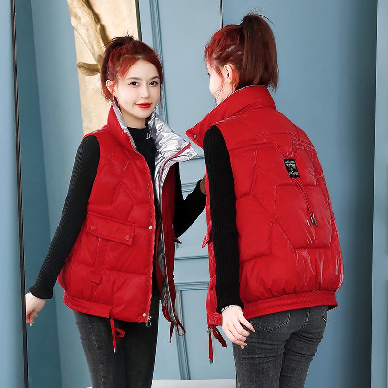 Leave-in cotton vest women's short autumn and winter new vest versatile stand-up collar vest small loose coat