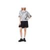 Li Ning X Disney Mickey Series SS22 Cartoon Pattern All Over Print Loose Short Sleeve T-Shirt Women Tops Black White AHSS272-3