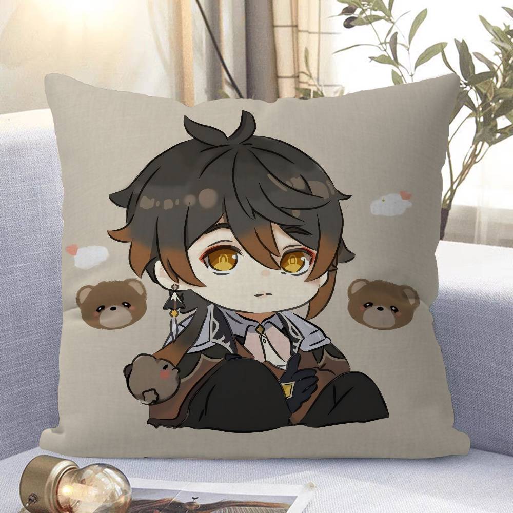 

Genshin Impact Zhongli Personalized Pillow Cover Kids Bedroom Wild Party Decor Pillowcase Kid Birthday Shower Gift 16x16Inch