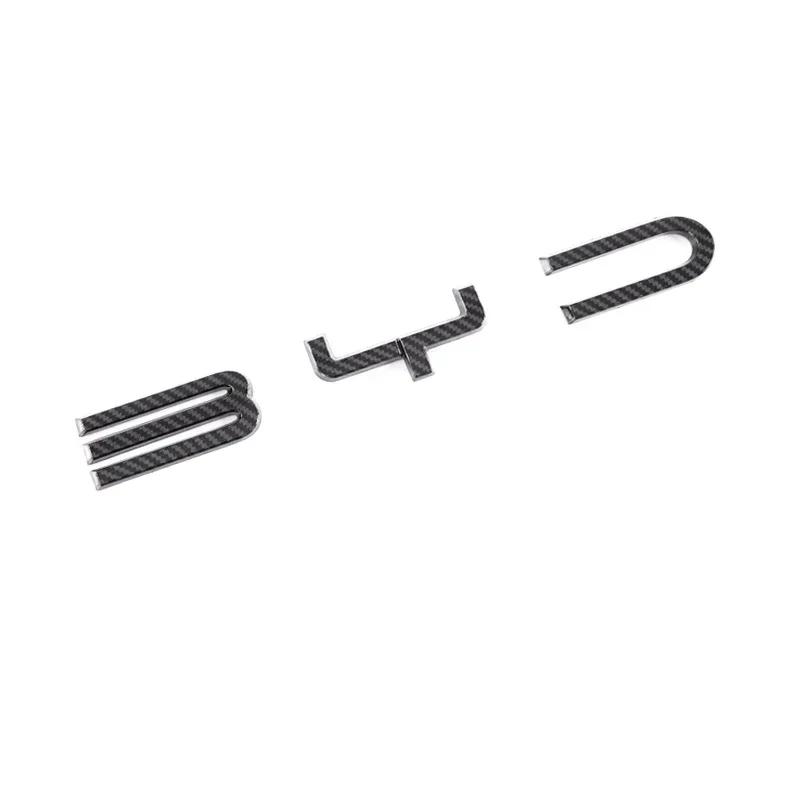 Per BYD SEAl EV ATTO 4 2022 2023 2024 Accessori Auto Emblema Badge Decalcomania Paraurti Anteriore Logo Nero Carbonio Adesivo di Modifica
