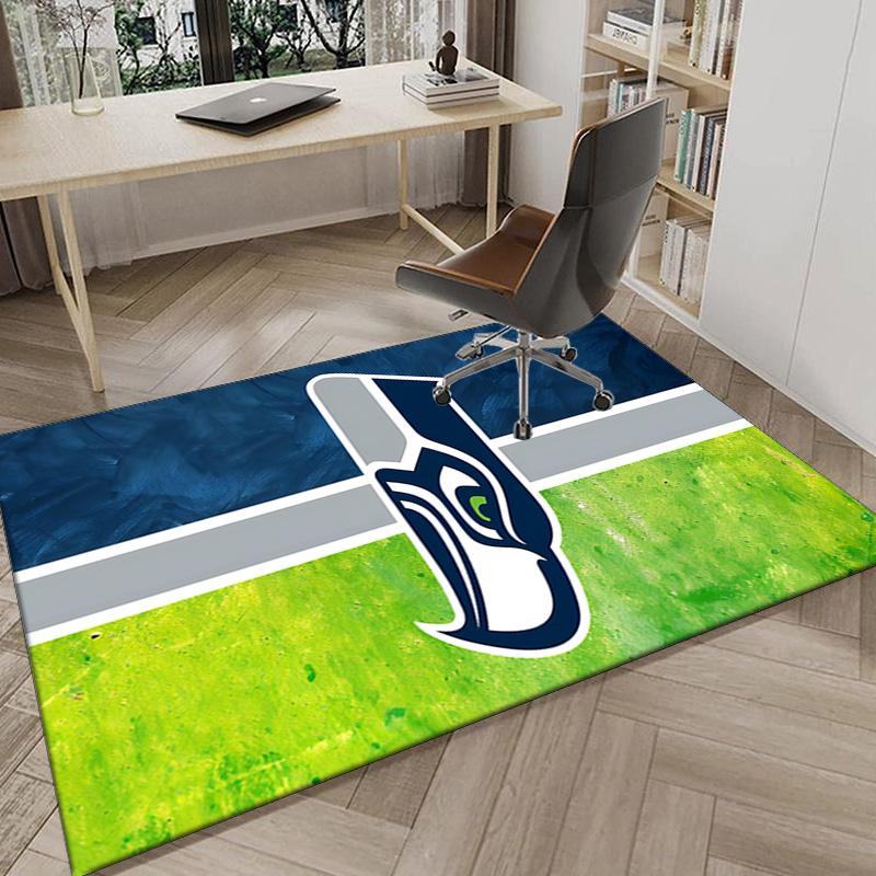 Seahawks Teamgeist Teppich für Büro, Stuhlunterlage, Dekorteppich Wohnzimmer Matte, Große Größe Fan Geschenke Weihnachtsgeschenke