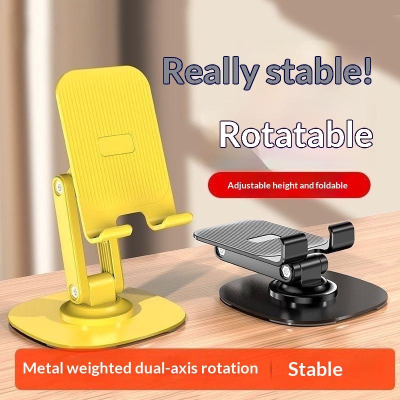 360° Rotating Foldable Desktop Mobile Phone Holder Plastic Stand+Metal Bottom Phone Stand Lazy Universal Tablet Support Stand