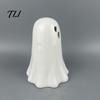 Cute Ghost Decor Ceramic Hollow Night Light, Halloween LED Glow Light Lamp, White Ceramics Figurine for Holiday Party Decoration Unique Gifts