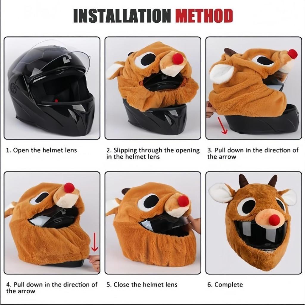 EZweekend Innovative Motorcycle Cover Cute Cartoon Character, Motorcycle Helmet Cover,