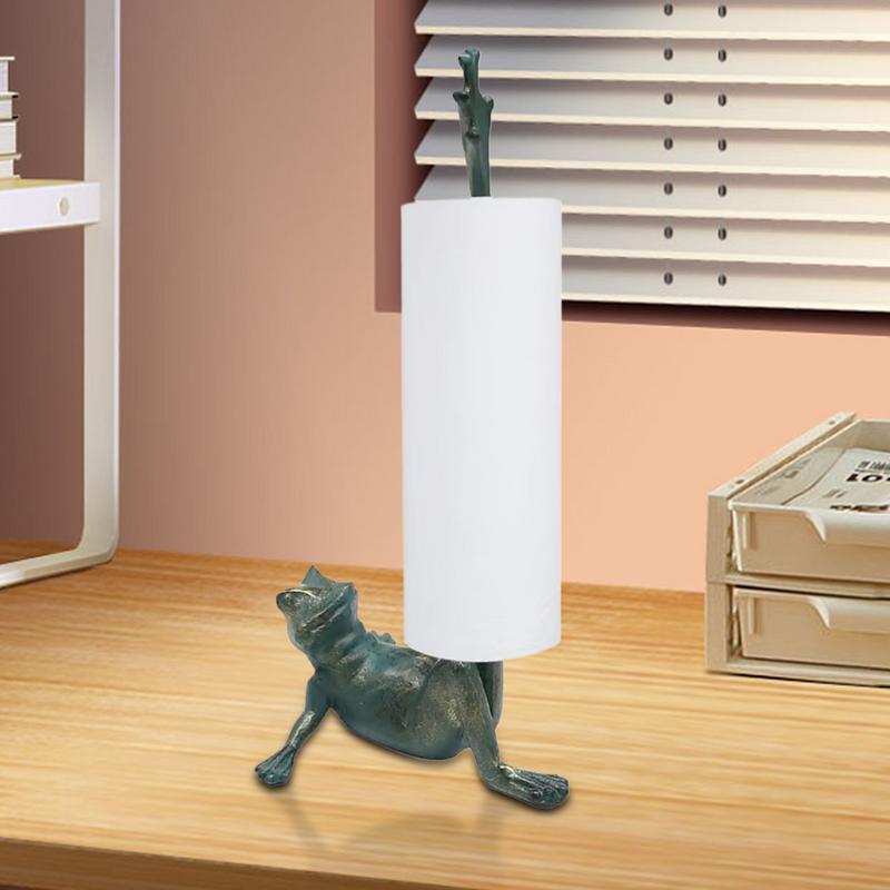 Frog Toilet Paper Holder Vintage Cute Toilet Kitchen Paper Holder Vertical Standing Tissue Organizer For Floor Or Countertop