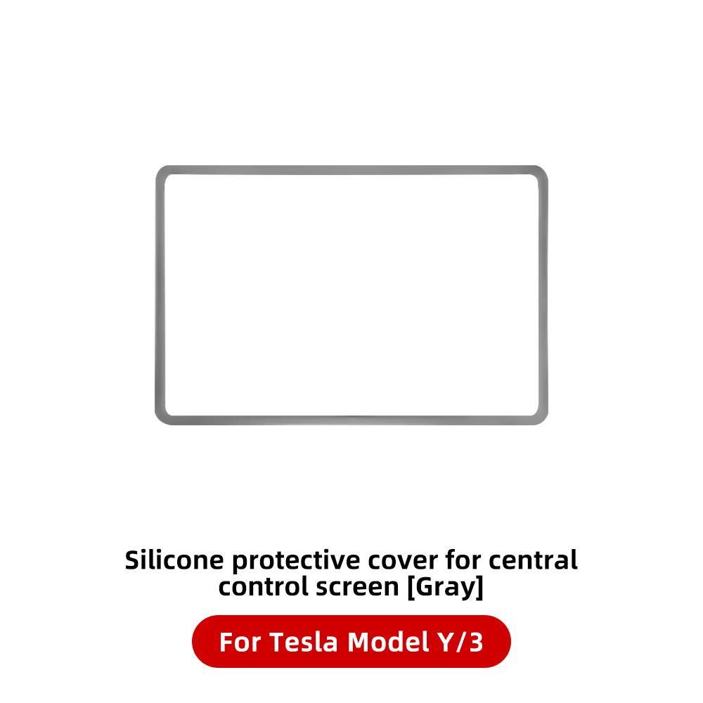 YZ For Tesla Model 3 Y Silicone Protective Trim Cover Central Control Navigation Screen Protector Frame Tesla Car Accessories