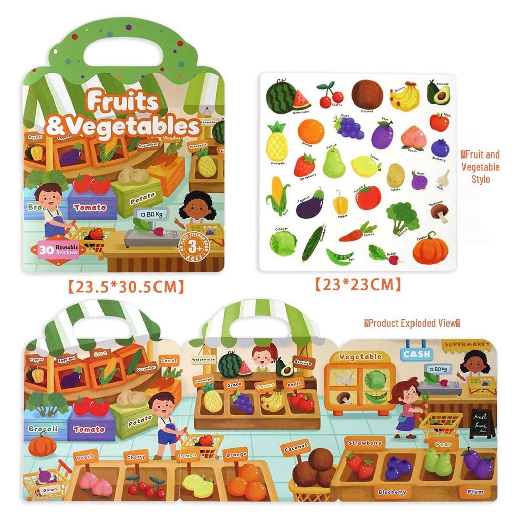 Children's Jelly Sticker Quiet Book: Educational Early Learning Toy for Baby Concentration