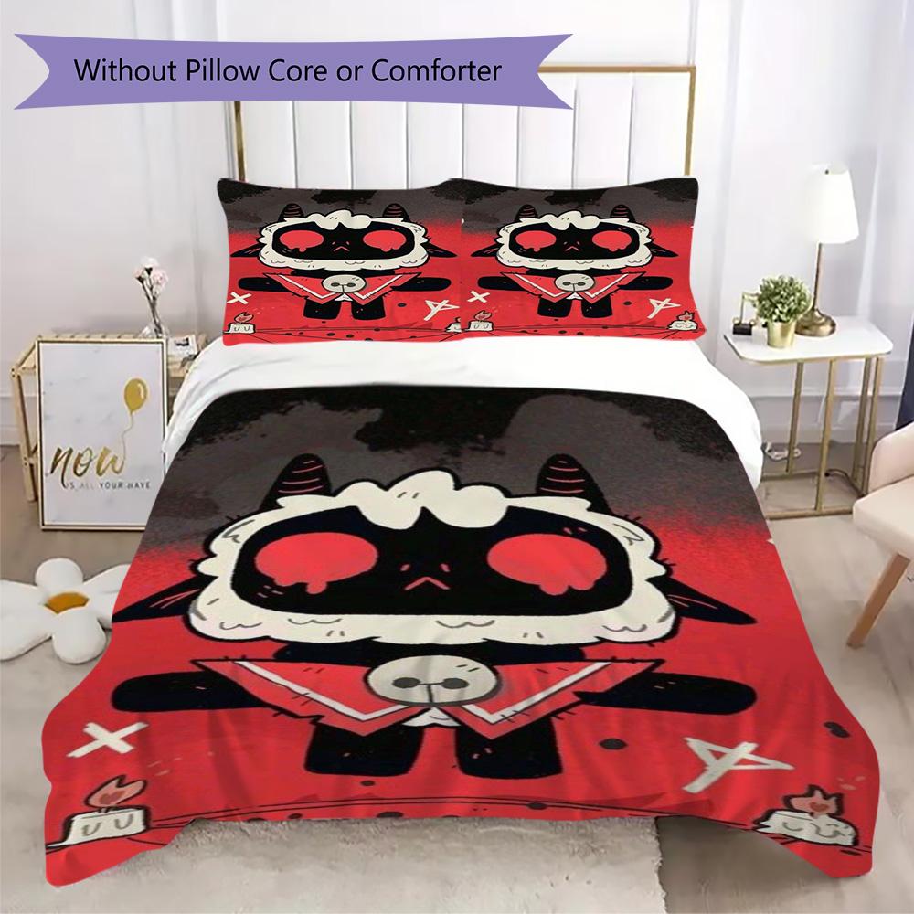 Cute Crying Lamb Pattern Bedding,Quilt Set Quilt Cover Pillowcase Home Birthday Gift (1*duvet cover+2*pillowcase,without core)ZSJT0917277