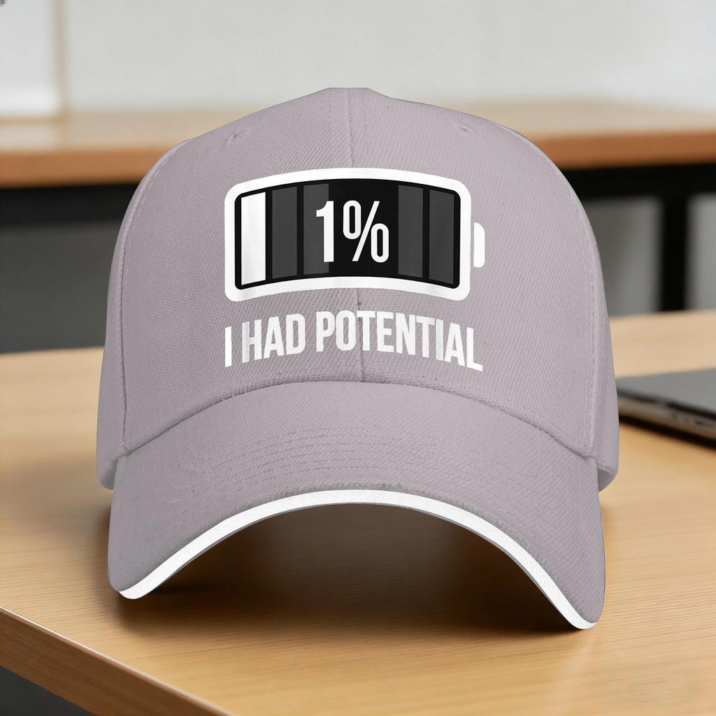I Had Potential Sun Baseball Cap Summer yk Funny Hip Hop Hats For Women Unisex Tennis Skate Snapback Cap
