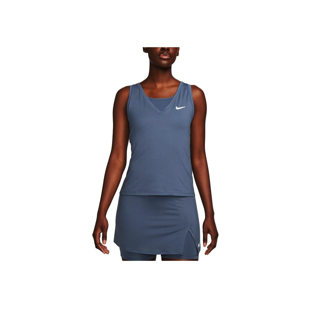 Nike Court Victory Solid Quick-Dry Tennis Tank Top Women Tops Finn-Blue CV4785-491