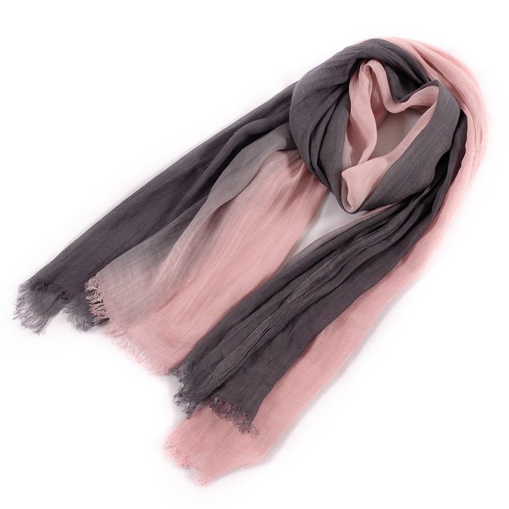 

Color Matching Thin Fabric Cotton Scarf Simple Elegant Two-Color Scarf Lightweight Vintage Soft Wrap Cold Protection