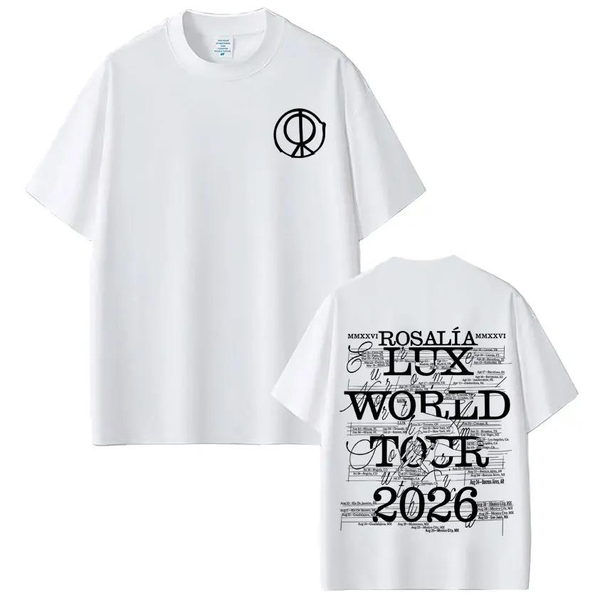 Krátkorukávová Ležérní Bavlněná Harajuku Pohodlná Trička Zpěvačka Rosalia Lux Album 2026 Tour Potisk Trička Unisex Dámská Módní Trička