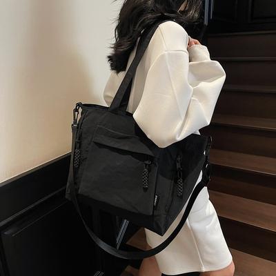 Light And Large-Capacity Nylon Cloth Bag Women'S Leisure Shoulder Commuter Tote Bag Versatile Student Class Messenger Bag
